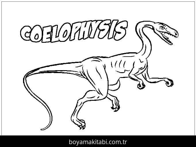 Coelophysis Dinazor boyama sayfası – boyama etkinliği, çocuk aktivitesi