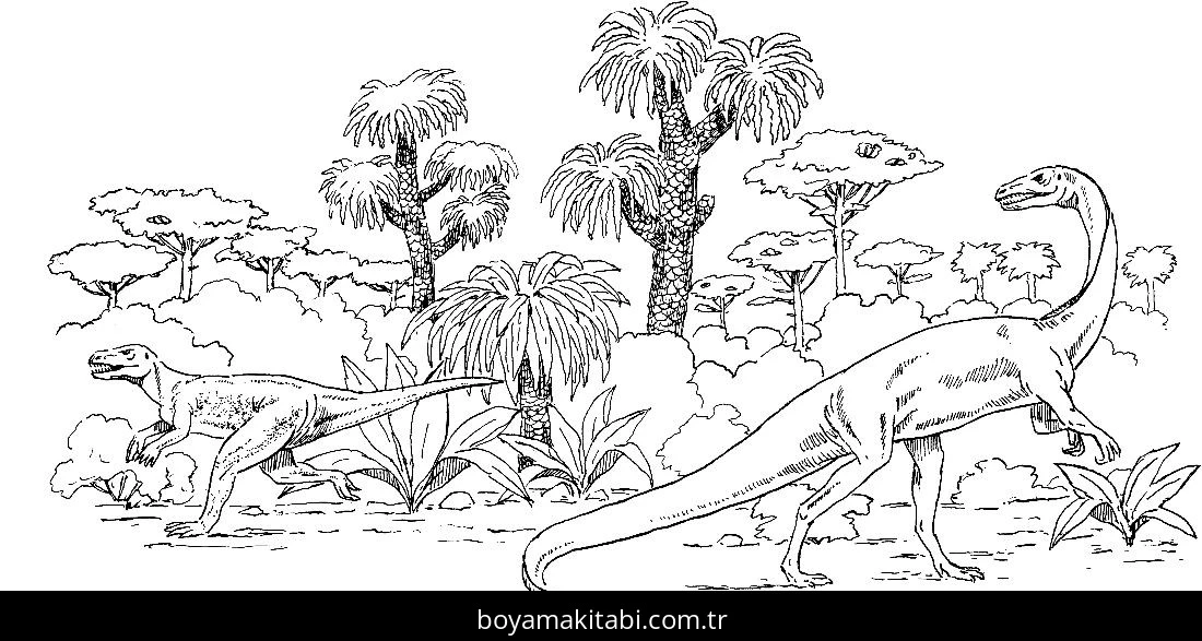 Coelophysis Dinazor boyama sayfası – çocuk aktivitesi, PDF indir