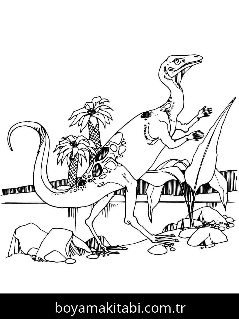 Coelophysis Dinazor boyama sayfası – basit çizim, kolay boyama
