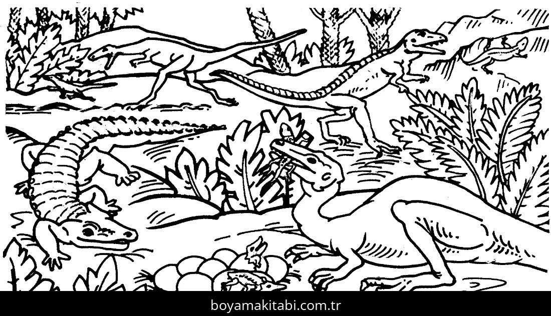 Coelophysis Dinazor boyama sayfası – yaratıcılık, eğlenceli etkinlik