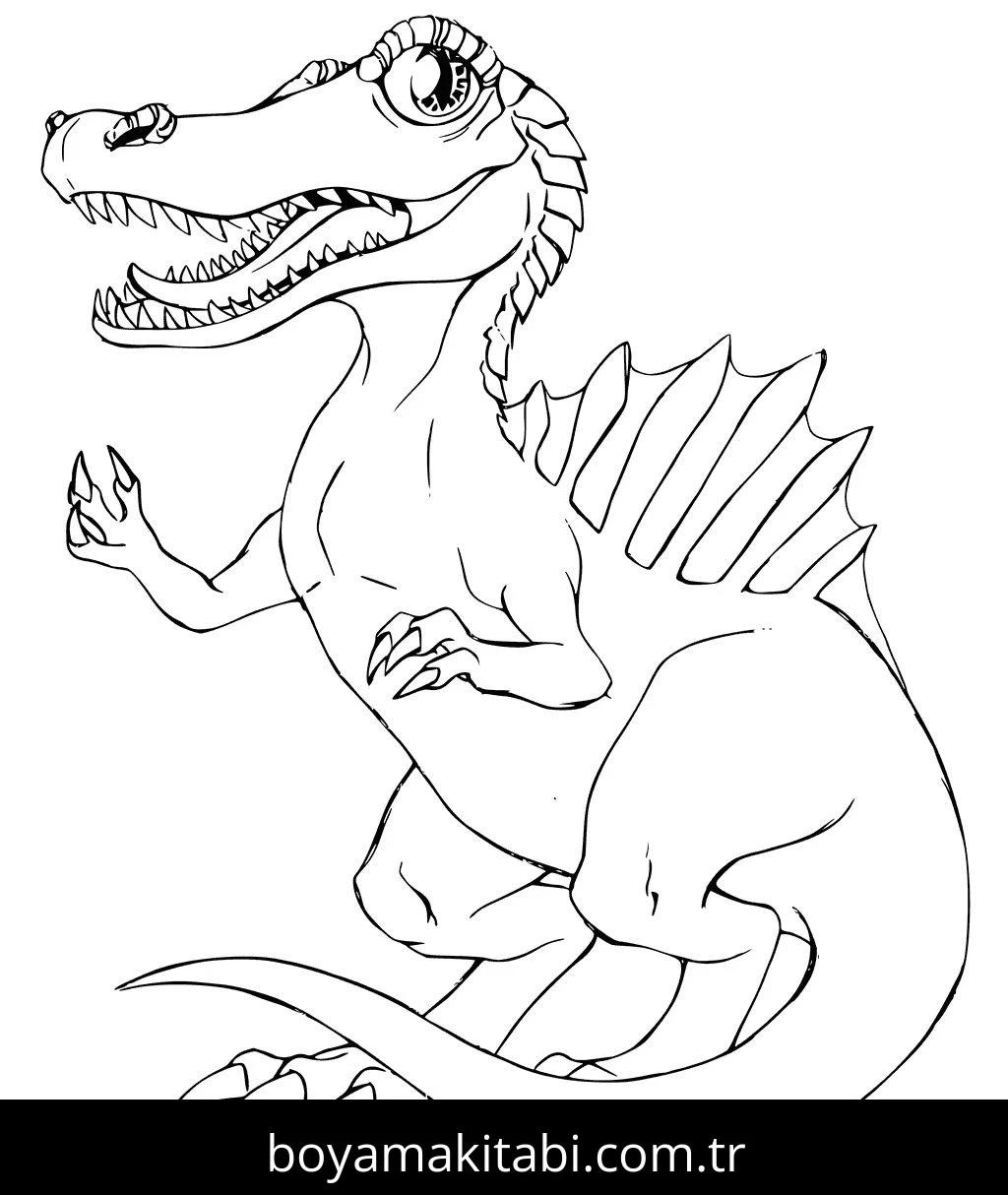 Spinosaurus Dinazor boyama sayfası – okul öncesi, evde etkinlik