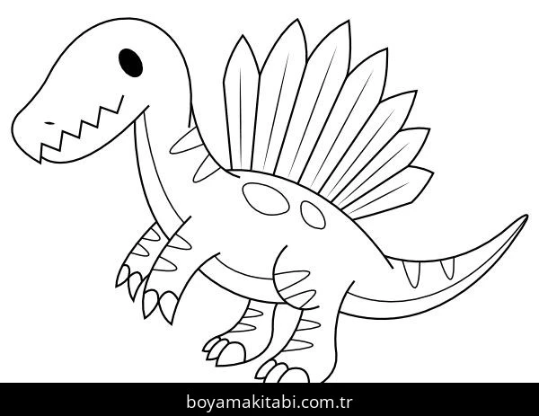 Spinosaurus Dinazor boyama sayfası – eğitici aktivite, yaratıcılık