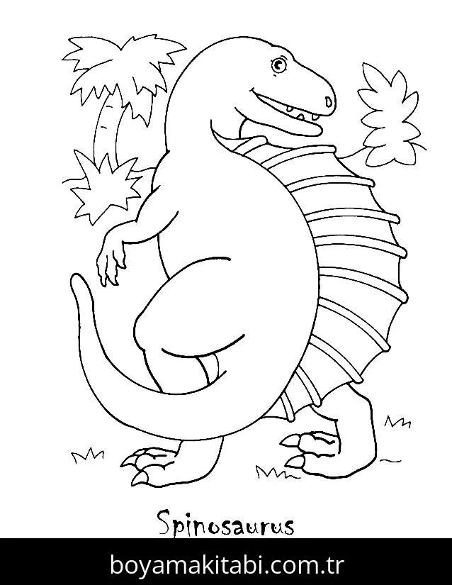 Spinosaurus Dinazor boyama sayfası – keyifli zaman, renkli çizimler