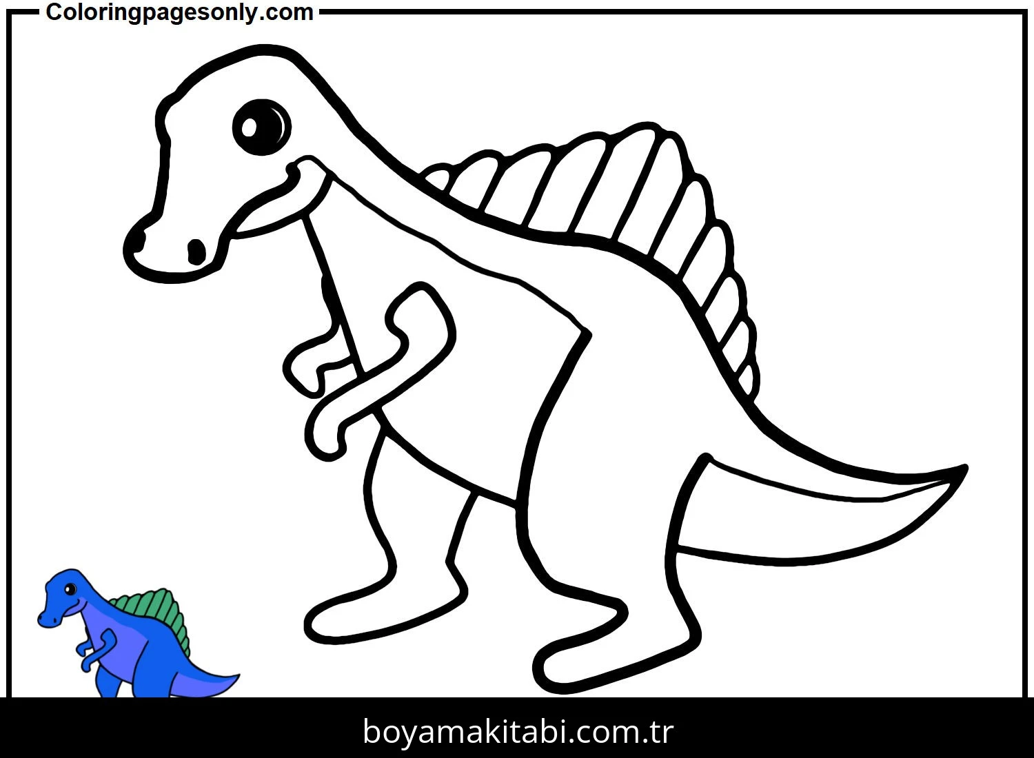 Spinosaurus Dinazor boyama sayfası – evde etkinlik, ücretsiz yazdır