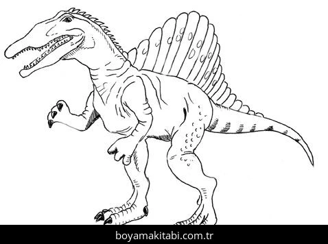 Spinosaurus Dinazor boyama sayfası – sanatsal çalışma, çocuklar için