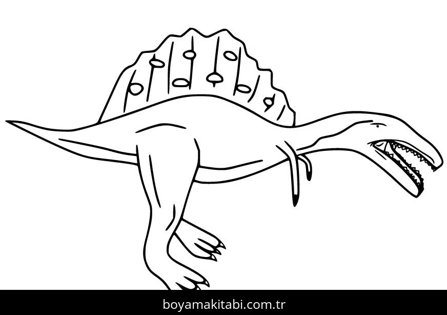 Spinosaurus Dinazor boyama sayfası – basit çizim, kolay boyama