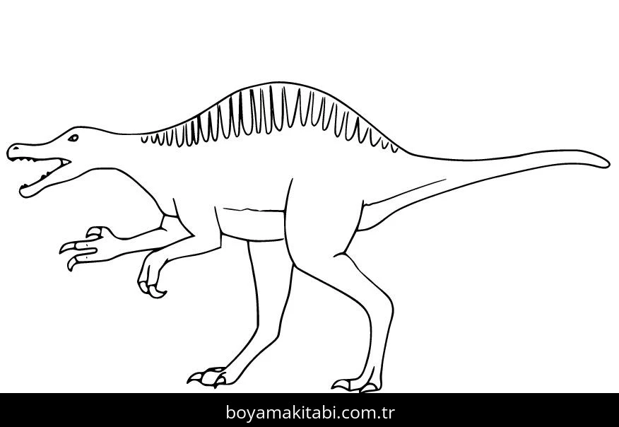 Spinosaurus Dinazor boyama sayfası – renkli çizimler, okul öncesi