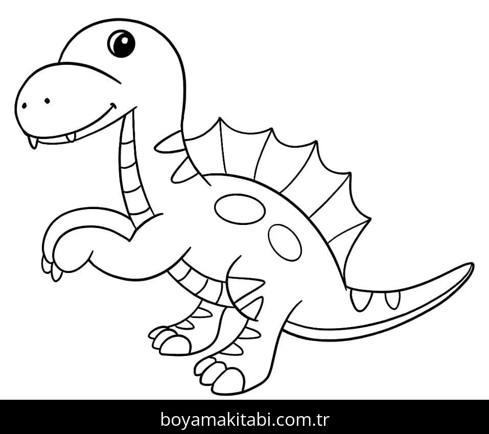 Spinosaurus Dinazor boyama sayfası – boyama etkinliği, çocuk aktivitesi