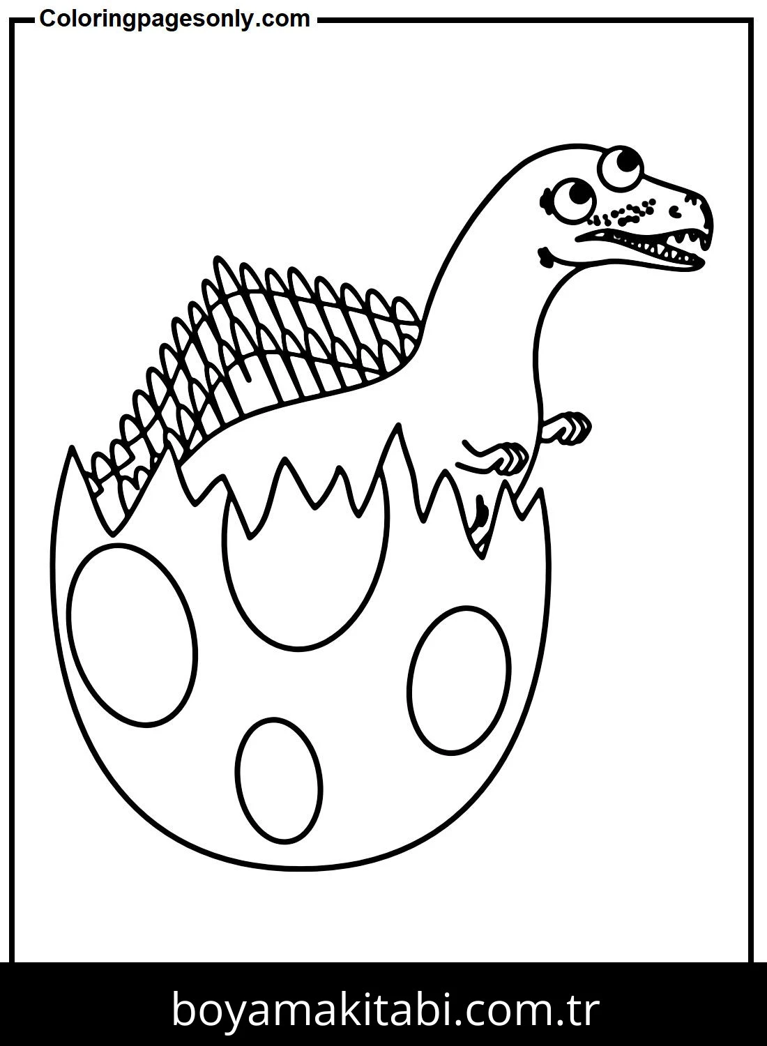 Spinosaurus Dinazor boyama sayfası – sevimli karakter, sanatsal çalışma
