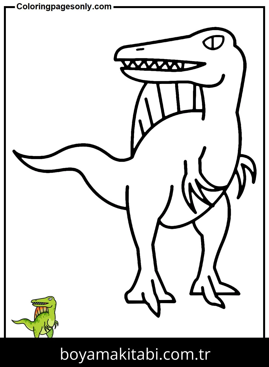 Spinosaurus Dinazor boyama sayfası – eğitici aktivite, yaratıcılık