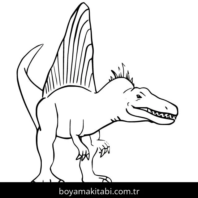 Spinosaurus Dinazor boyama sayfası – el becerilerini geliştirir, boyama çalışması
