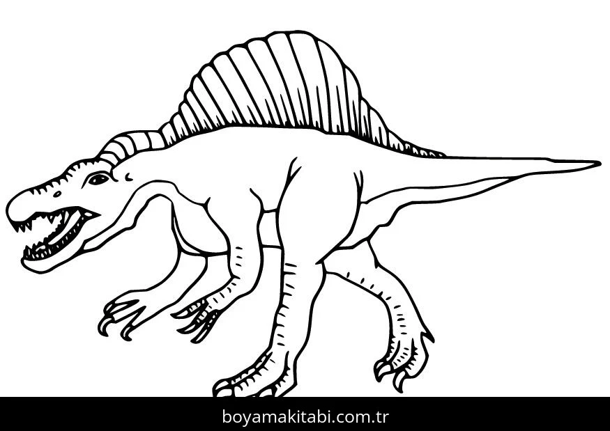 Spinosaurus Dinazor boyama sayfası – keyifli zaman, renkli çizimler