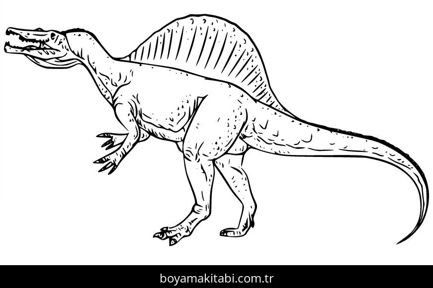 Spinosaurus Dinazor boyama sayfası – evde etkinlik, ücretsiz yazdır