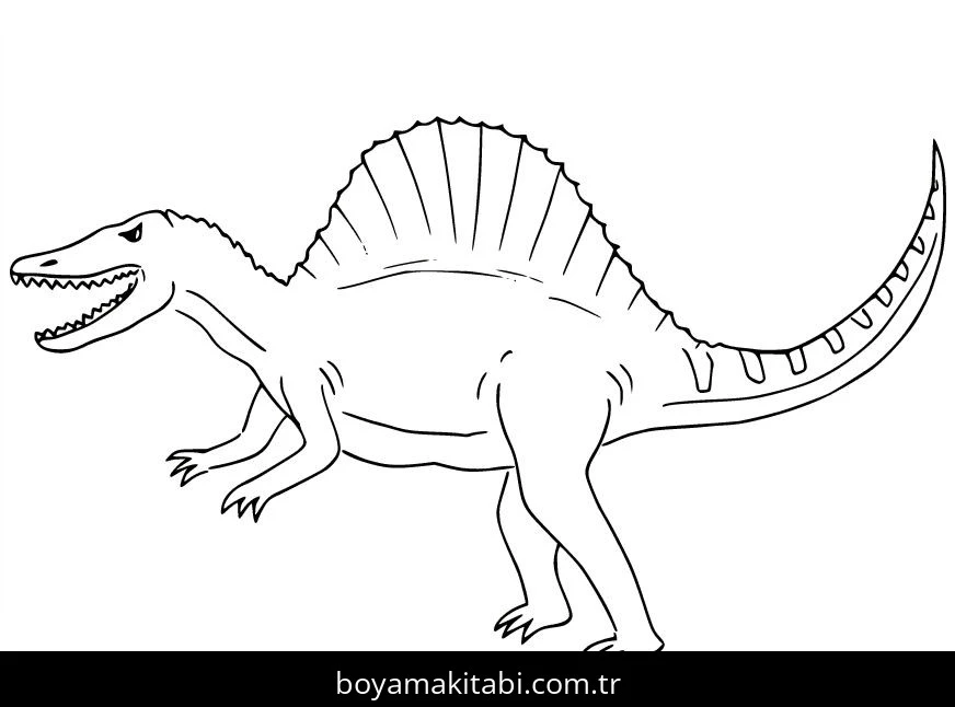 Spinosaurus Dinazor boyama sayfası – sanatsal çalışma, çocuklar için