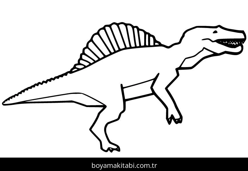Spinosaurus Dinazor boyama sayfası – renkli çizimler, okul öncesi