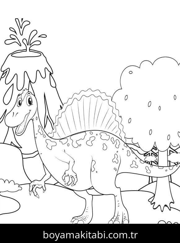 Spinosaurus Dinazor boyama sayfası – yaratıcılığı geliştirir, keyifli zaman