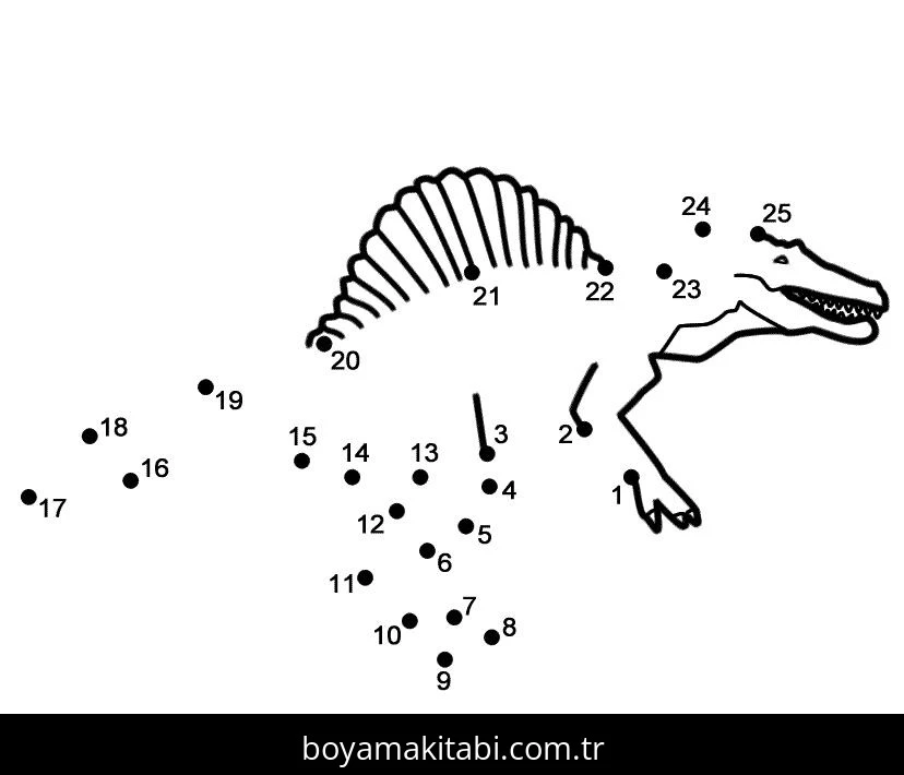 Spinosaurus Dinazor boyama sayfası – keyifli zaman, renkli çizimler
