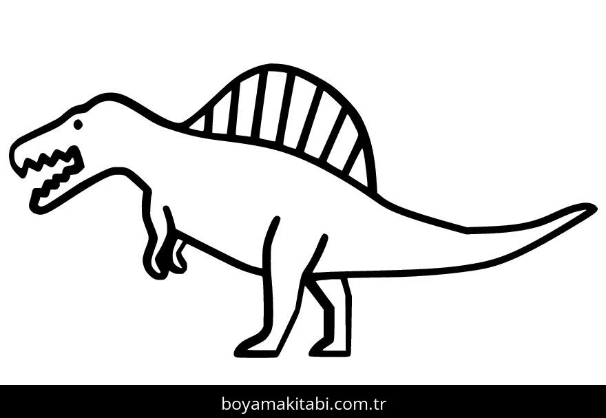 Spinosaurus Dinazor boyama sayfası – sanatsal çalışma, çocuklar için
