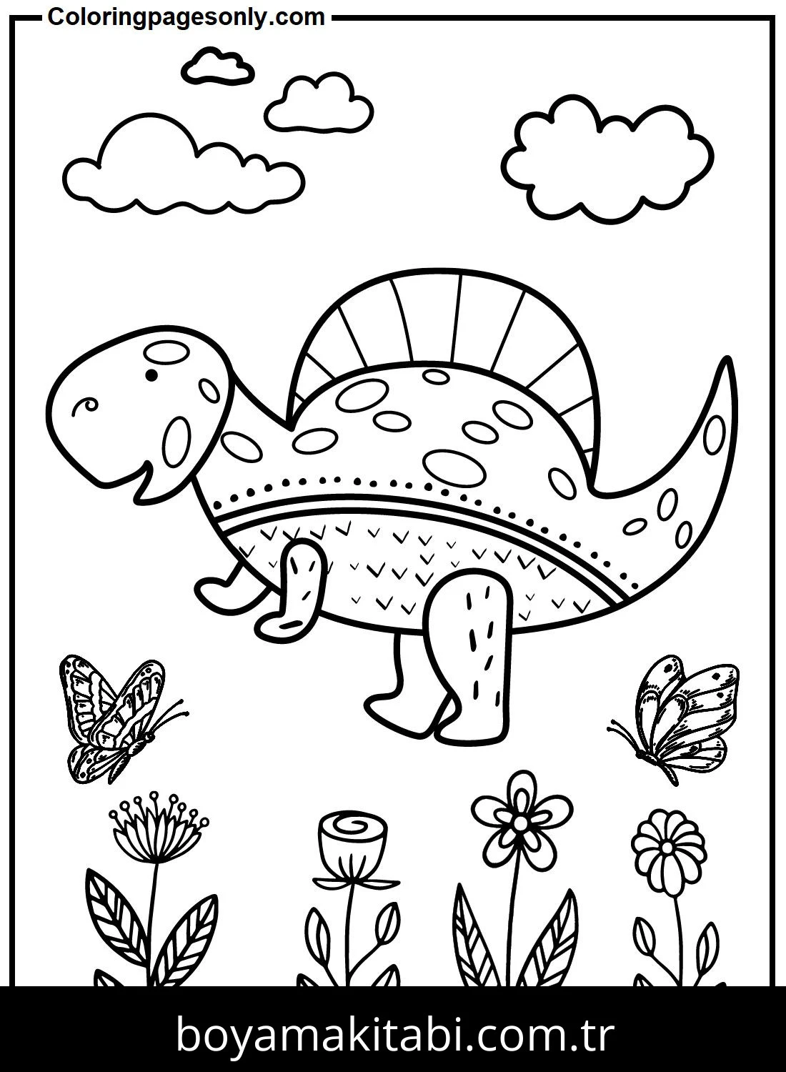 Spinosaurus Dinazor boyama sayfası – boyama çalışması, yaratıcılığı geliştirir