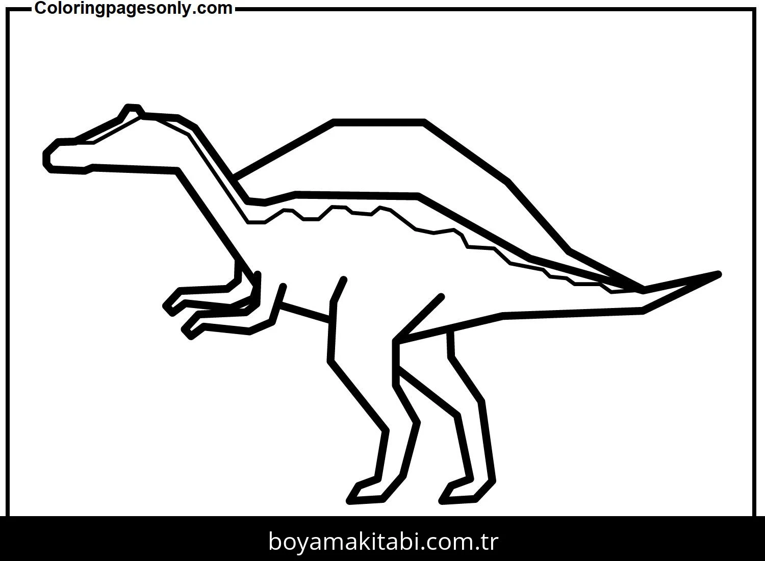 Spinosaurus Dinazor boyama sayfası – okul öncesi, evde etkinlik