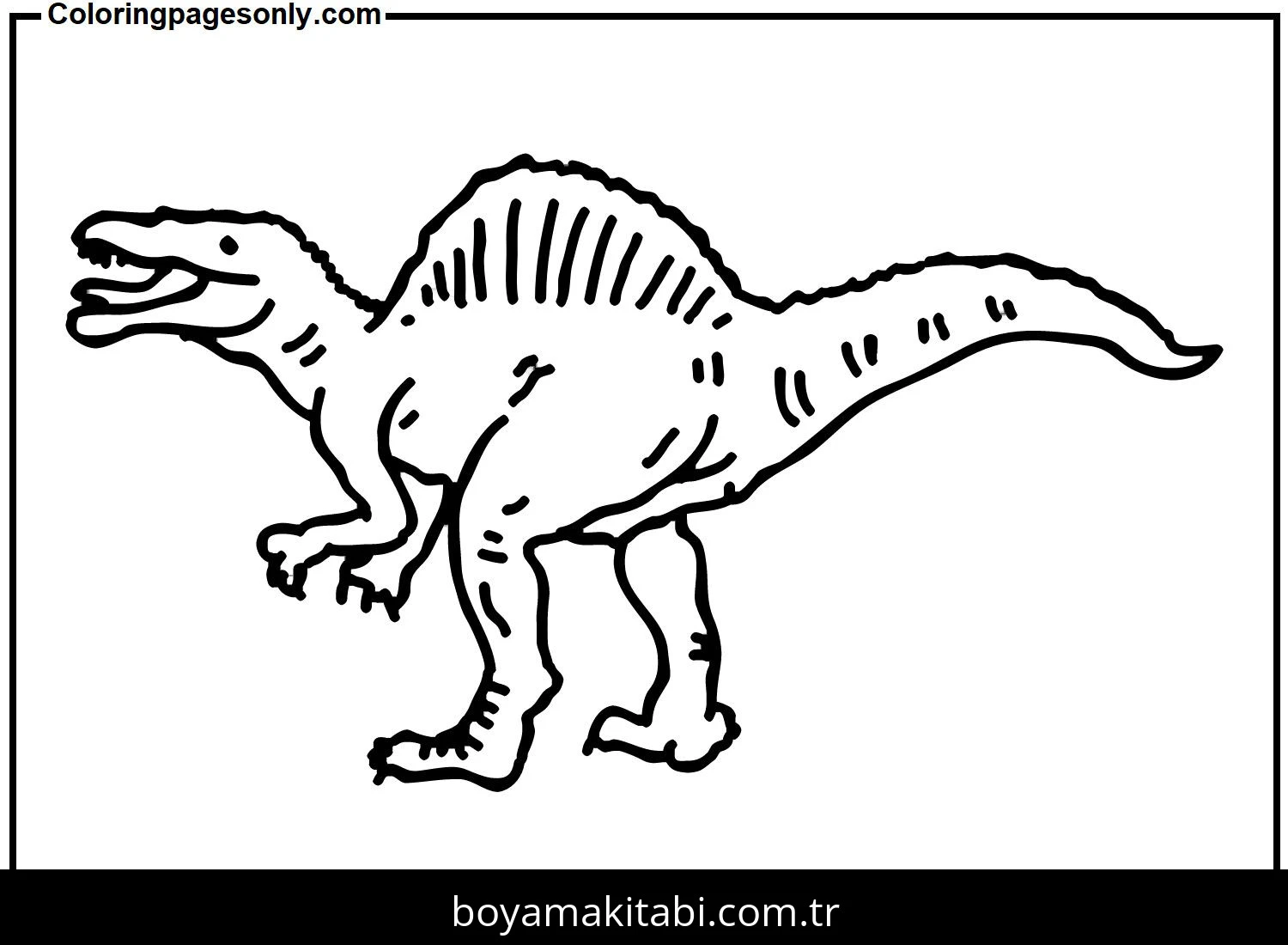 Spinosaurus Dinazor boyama sayfası – boyama etkinliği, çocuk aktivitesi