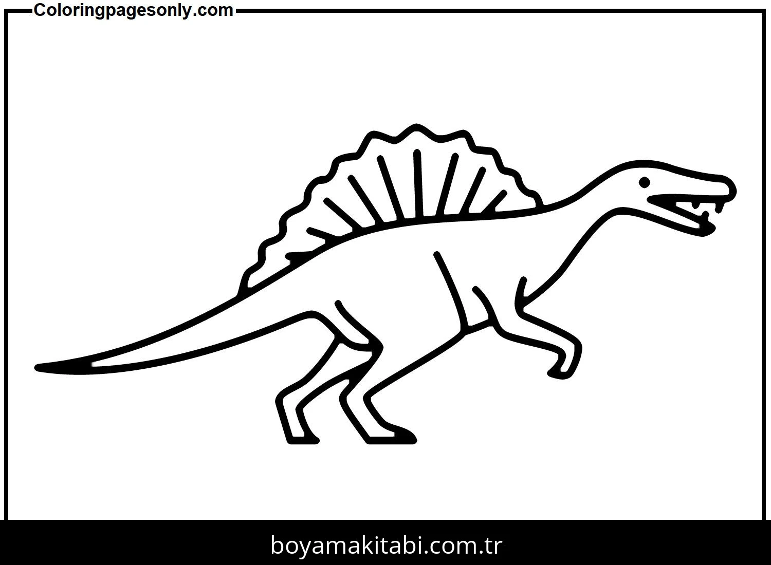 Spinosaurus Dinazor boyama sayfası – sevimli karakter, sanatsal çalışma