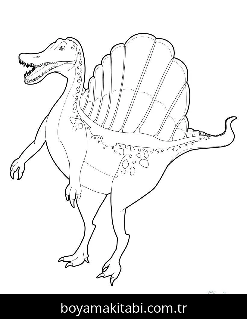Spinosaurus Dinazor boyama sayfası – çizgi film temalı, basit çizim
