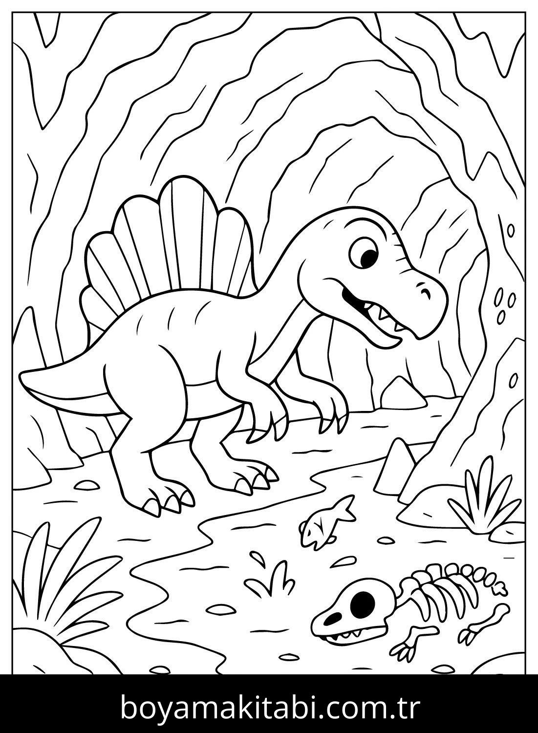 Spinosaurus Dinazor boyama sayfası – evde etkinlik, ücretsiz yazdır