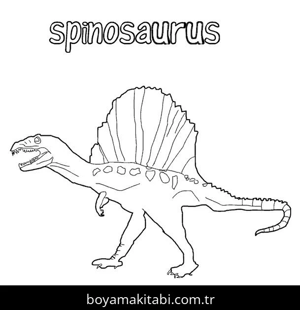Spinosaurus Dinazor boyama sayfası – sanatsal çalışma, çocuklar için