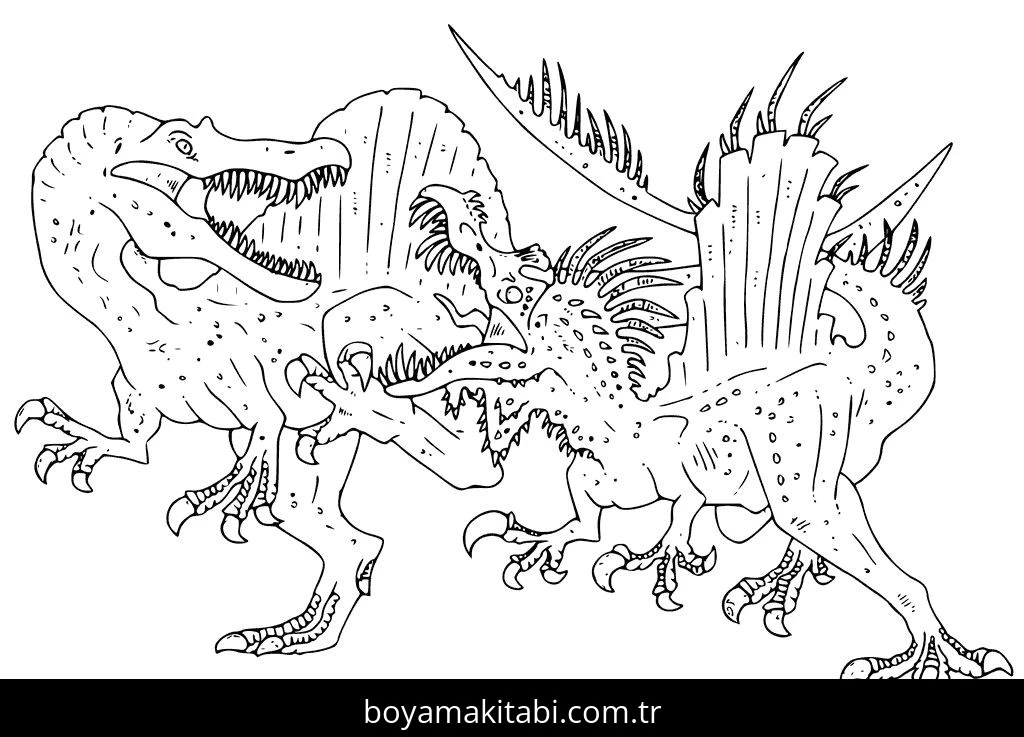 Spinosaurus Dinazor boyama sayfası – boyama çalışması, yaratıcılığı geliştirir