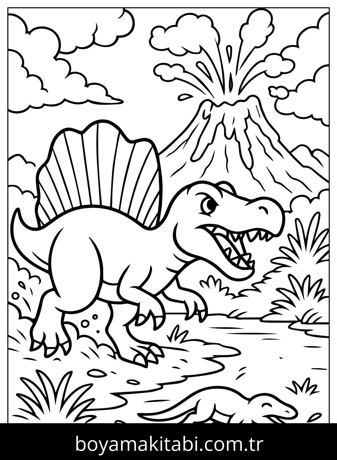 Spinosaurus Dinazor boyama sayfası – okul öncesi, evde etkinlik