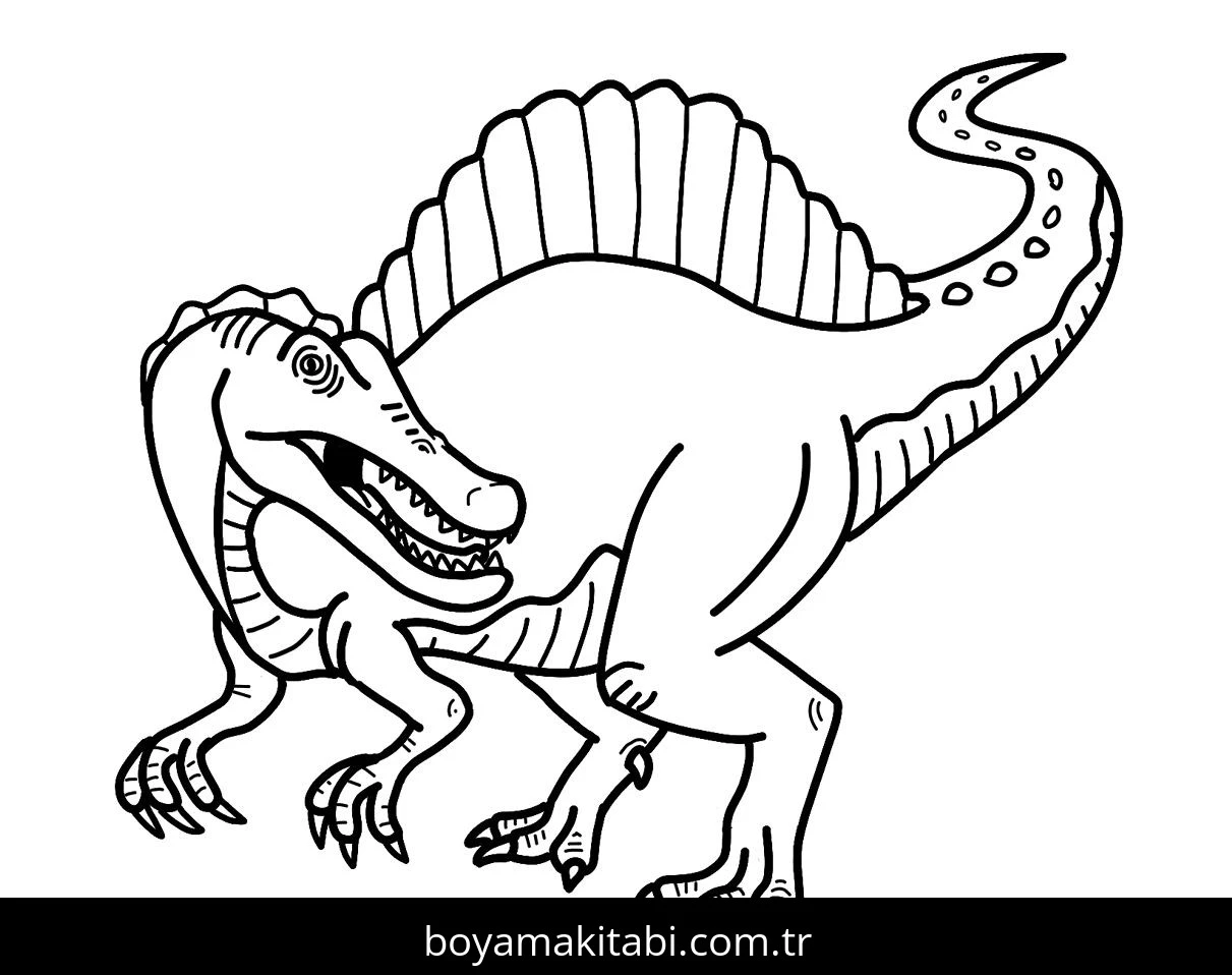 Spinosaurus Dinazor boyama sayfası – boyama etkinliği, çocuk aktivitesi