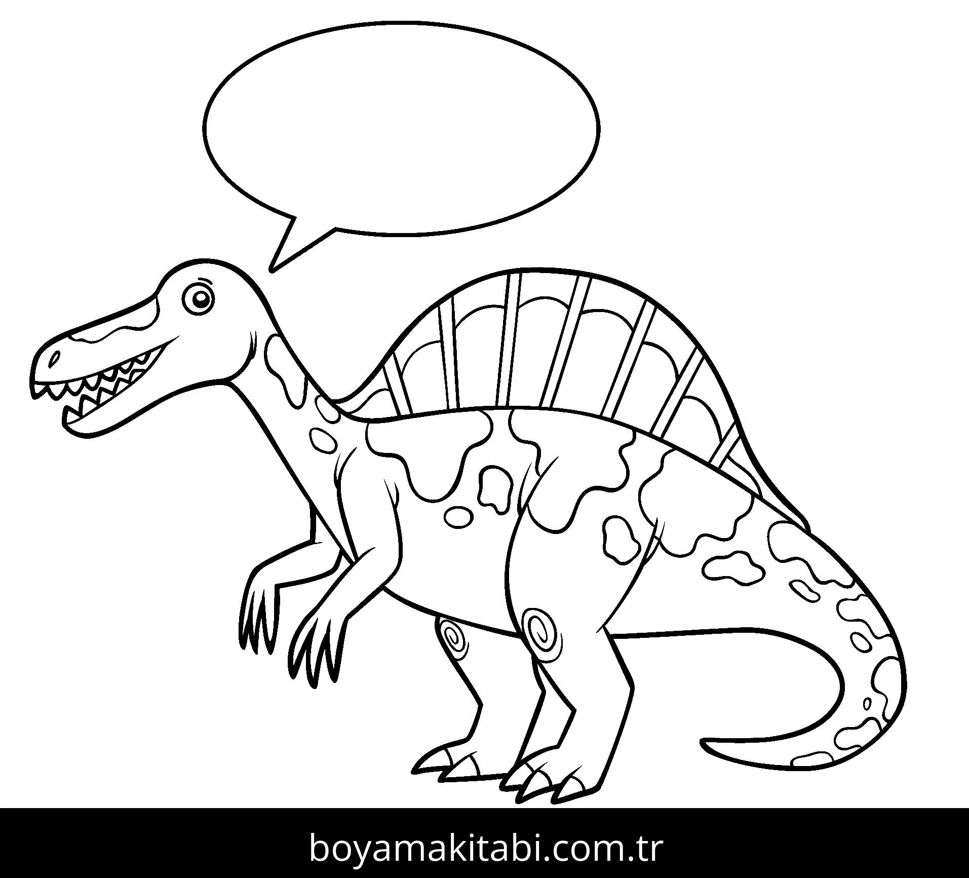 Spinosaurus Dinazor boyama sayfası – el becerilerini geliştirir, boyama çalışması