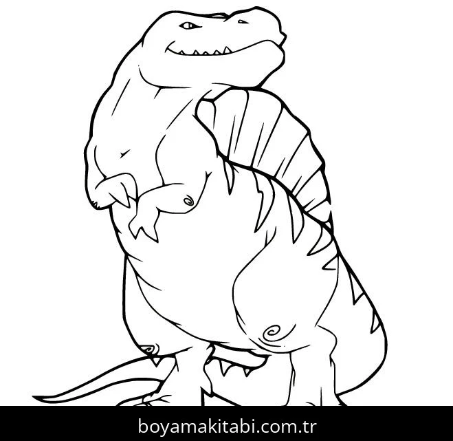 Spinosaurus Dinazor boyama sayfası – keyifli zaman, renkli çizimler