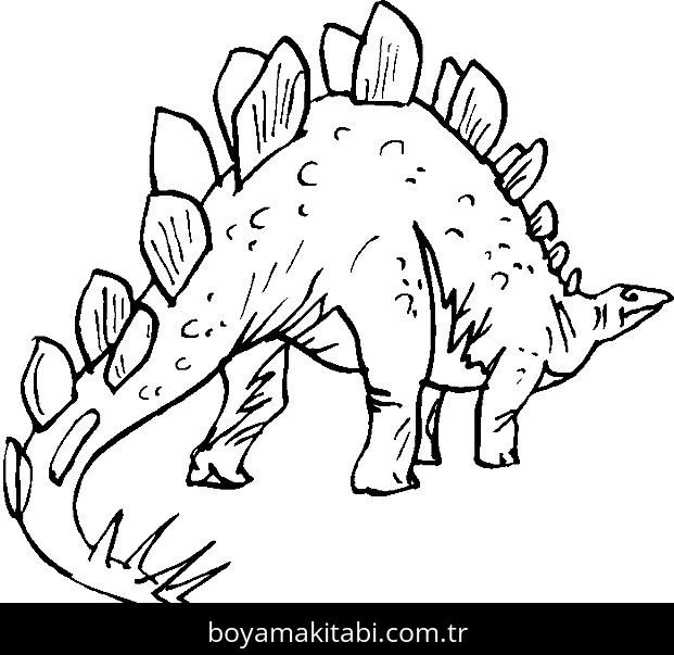Stegosaurus Dinazor boyama sayfası – çocuklar için, çizgi film temalı