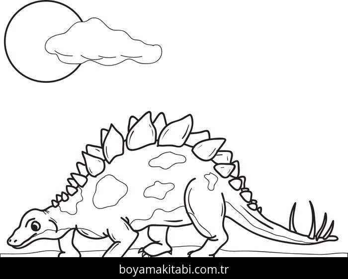 Stegosaurus Dinazor boyama sayfası – boyama etkinliği, çocuk aktivitesi
