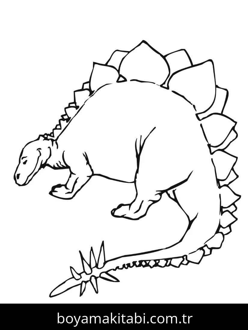 Stegosaurus Dinazor boyama sayfası – el becerilerini geliştirir, boyama çalışması