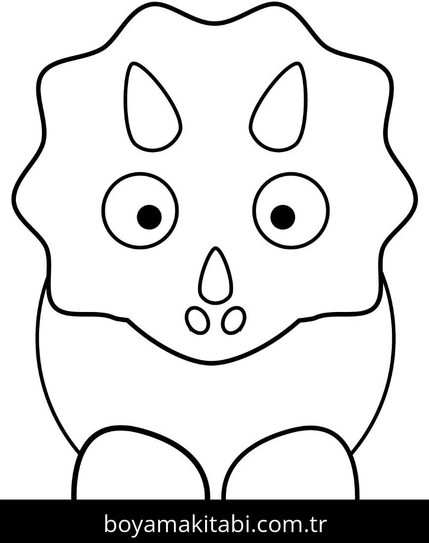 Triceratops Dinazor boyama sayfası – yaratıcılık, eğlenceli etkinlik