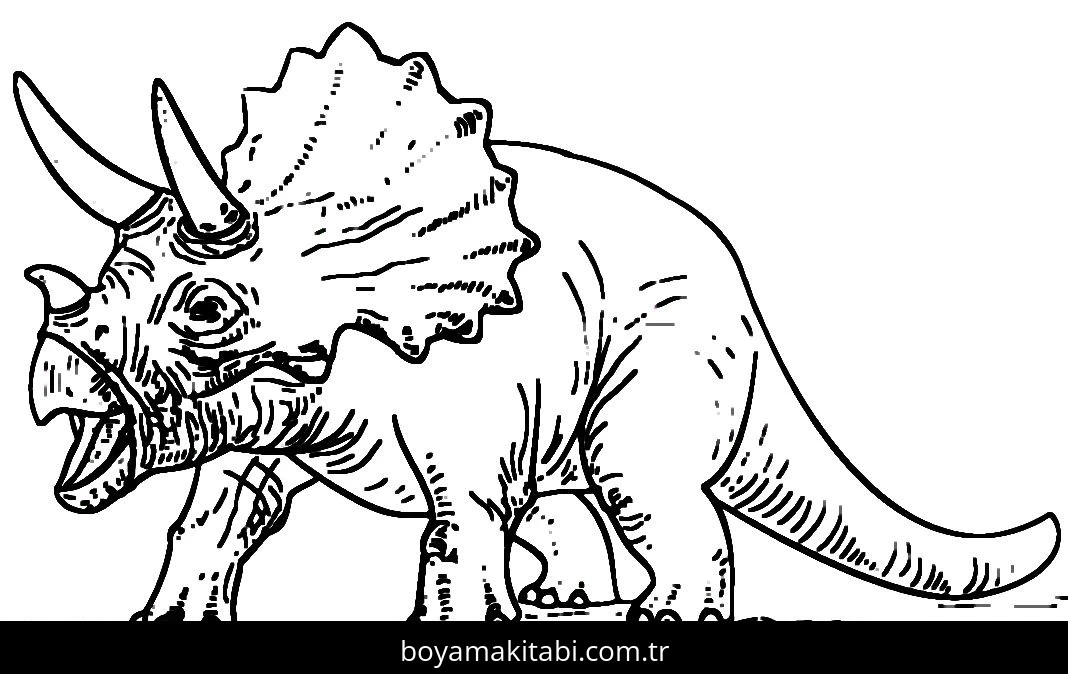 Triceratops Dinazor boyama sayfası – sanatsal çalışma, çocuklar için