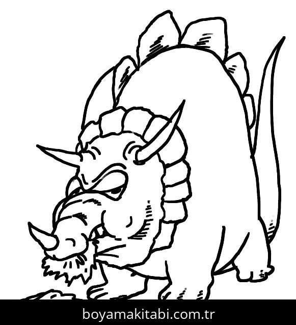 Triceratops Dinazor boyama sayfası – boyama çalışması, yaratıcılığı geliştirir