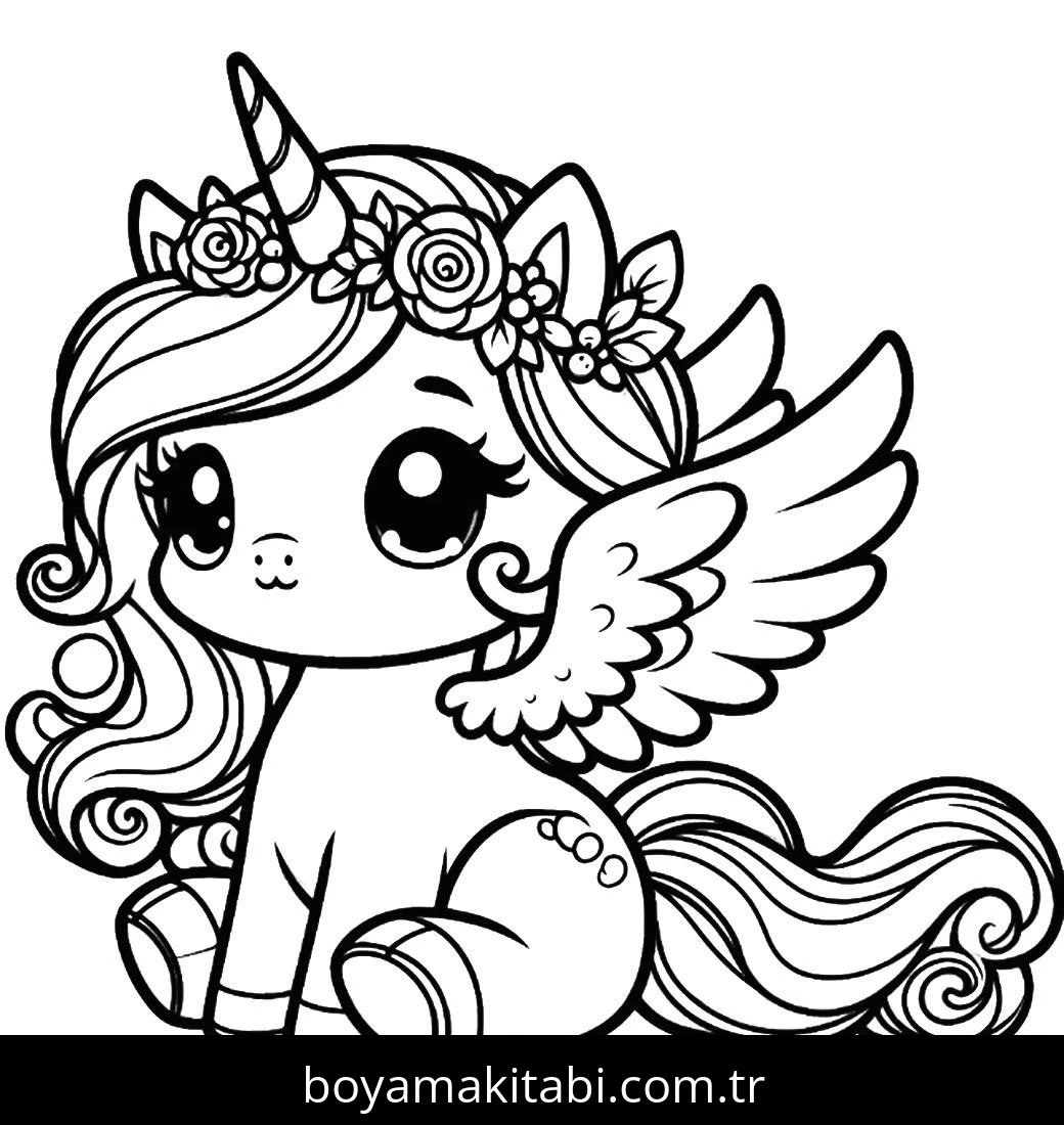 Alicorn boyama sayfası – evde etkinlik, ücretsiz yazdır