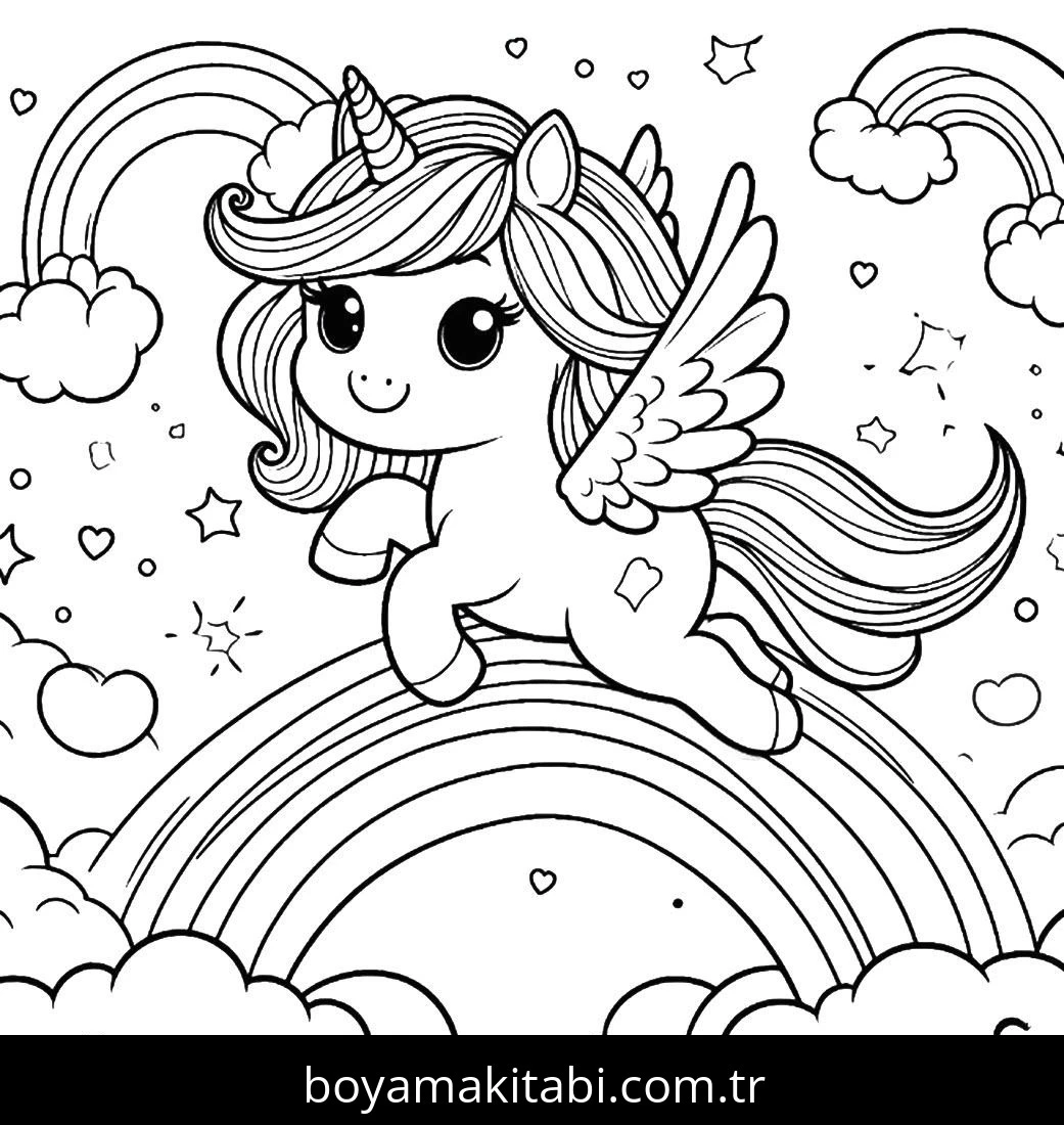 Alicorn boyama sayfası – ücretsiz yazdır, boyama etkinliği