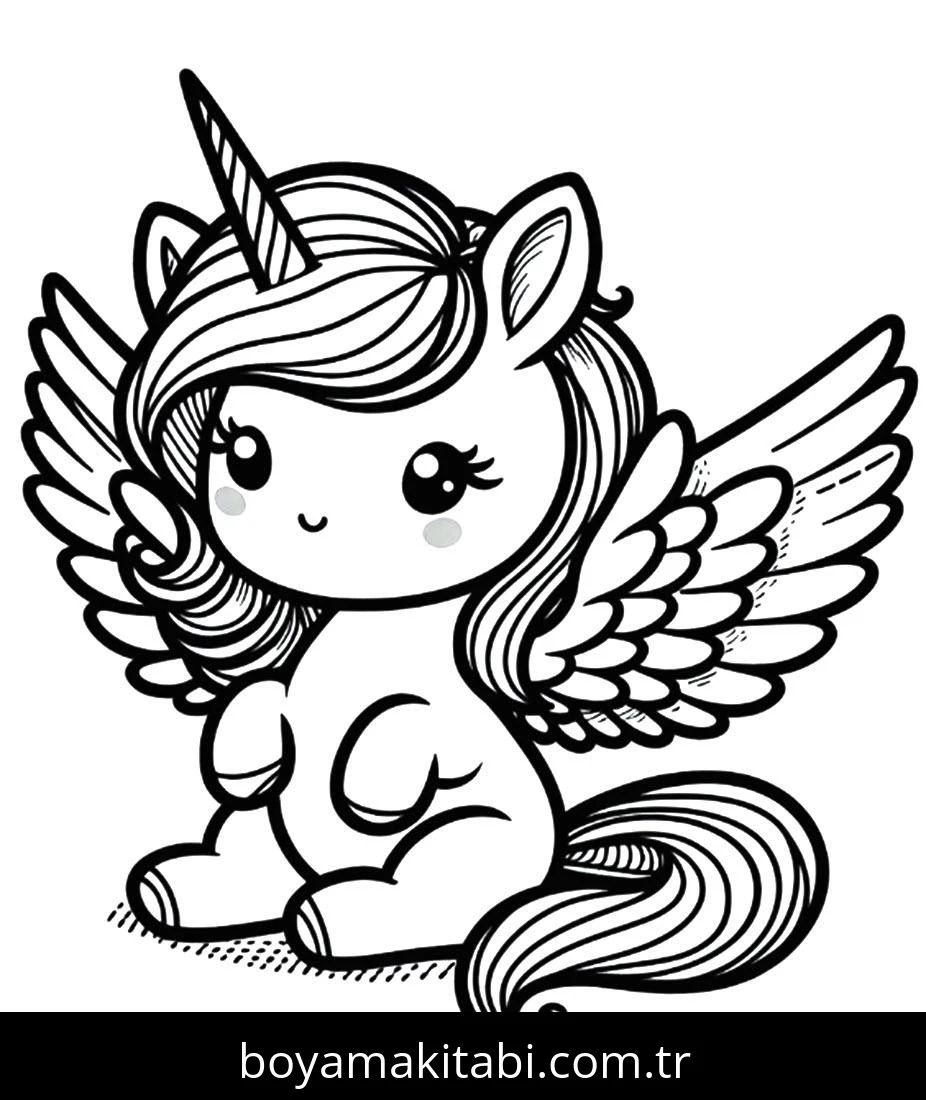 Alicorn boyama sayfası – okul öncesi, evde etkinlik