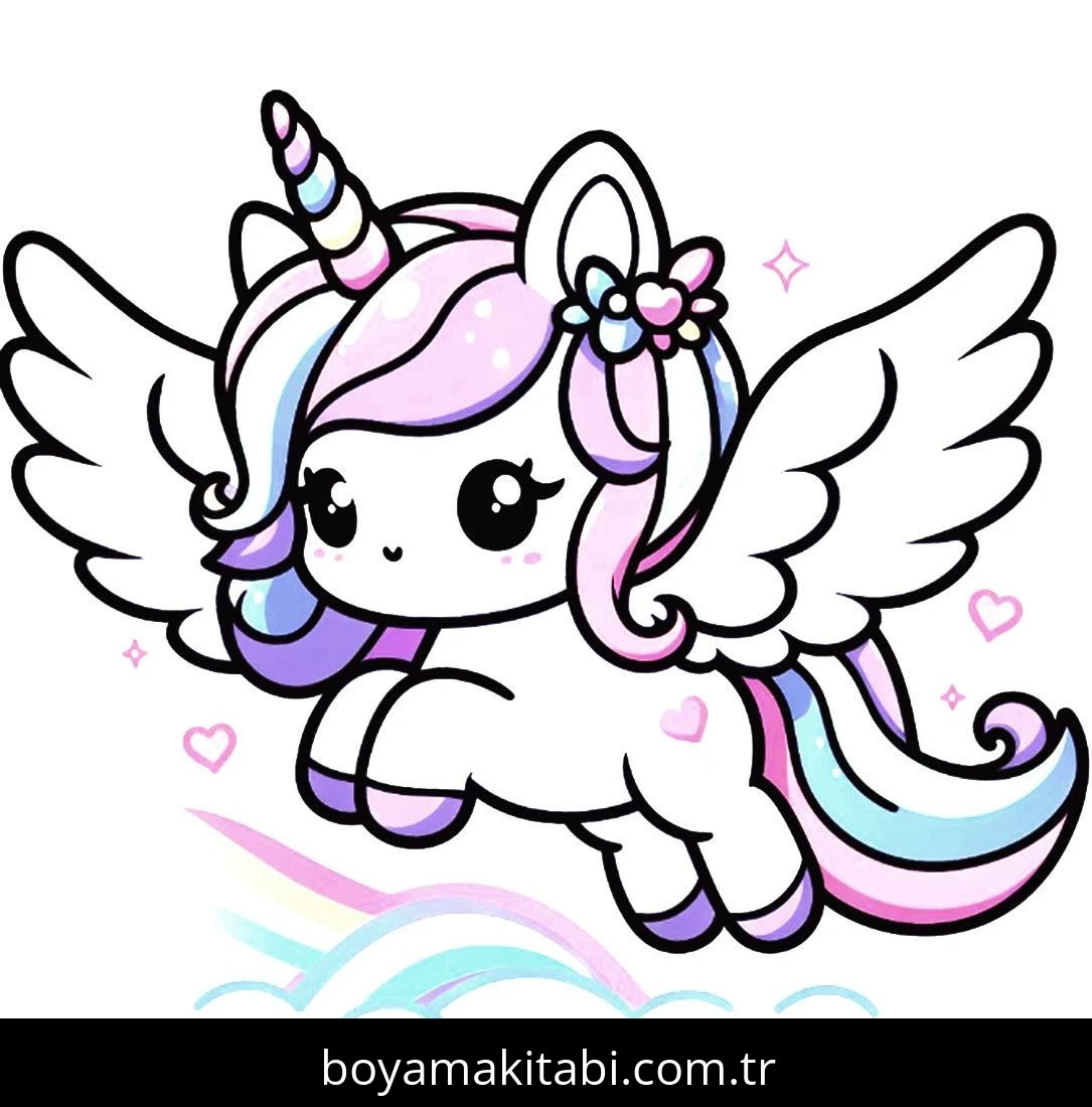 Alicorn boyama sayfası – eğitici aktivite, yaratıcılık
