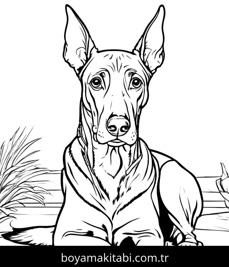 Köpek boyama sayfası #650 – sevimli karakter, sanatsal çalışma