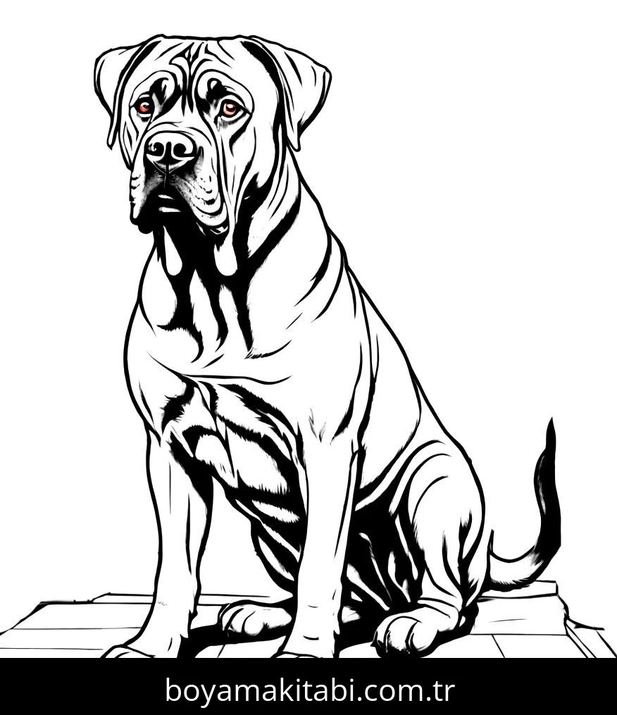 Köpek boyama sayfası #651 – çizgi film temalı, basit çizim