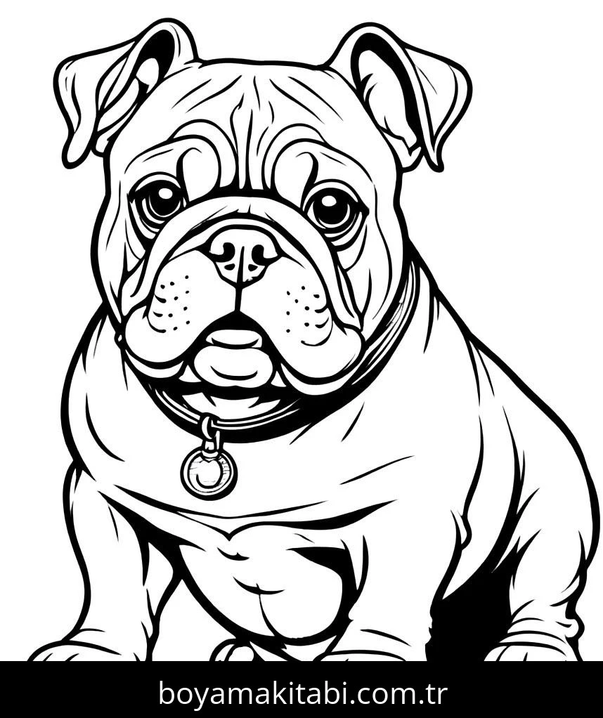 Köpek boyama sayfası #658 – basit çizim, yaz tatili etkinliği