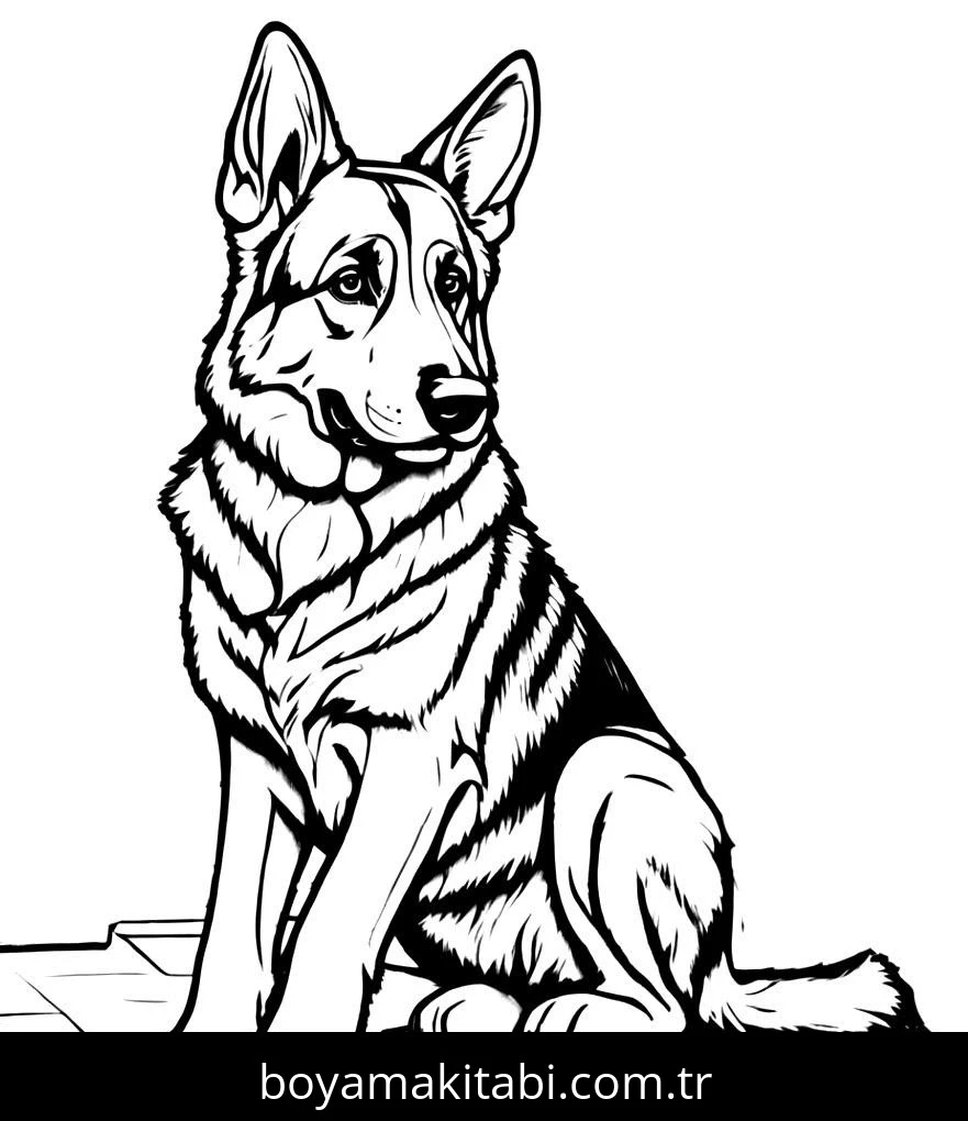 Köpek boyama sayfası #661 – renkli çizimler, dikkat ve odaklanma geliştirir