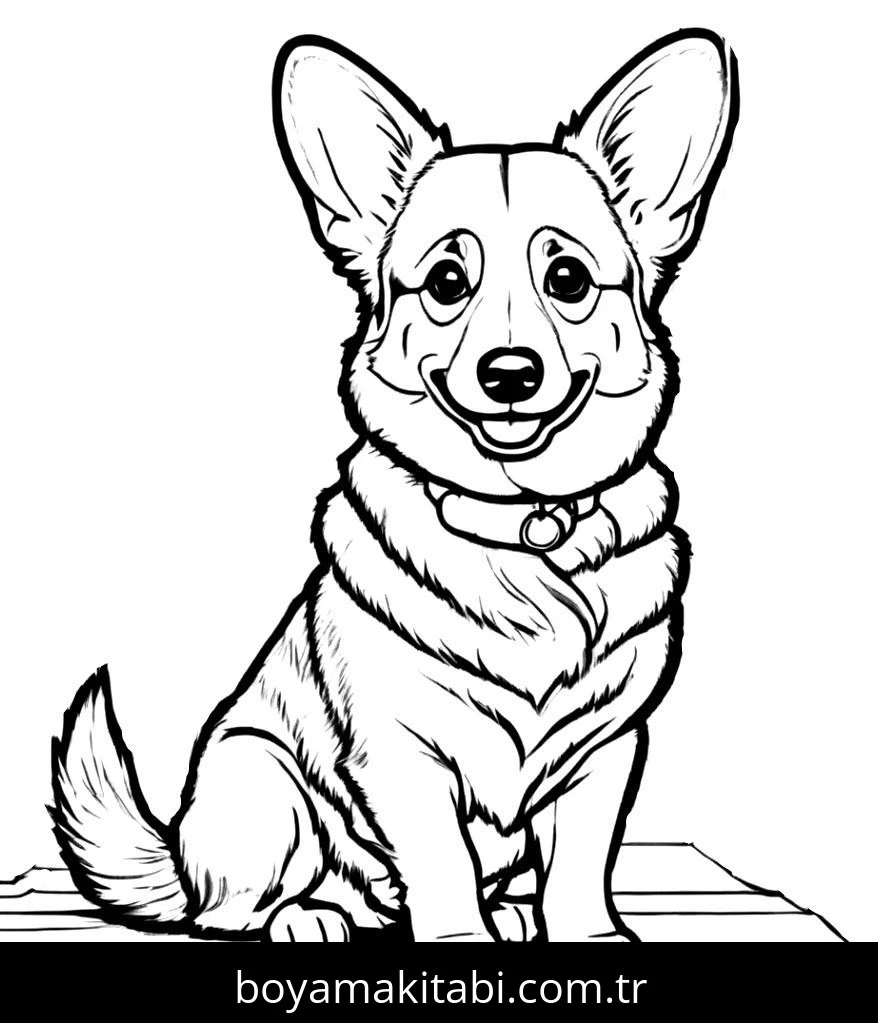 Köpek boyama sayfası – sevimli karakter, sanatsal çalışma