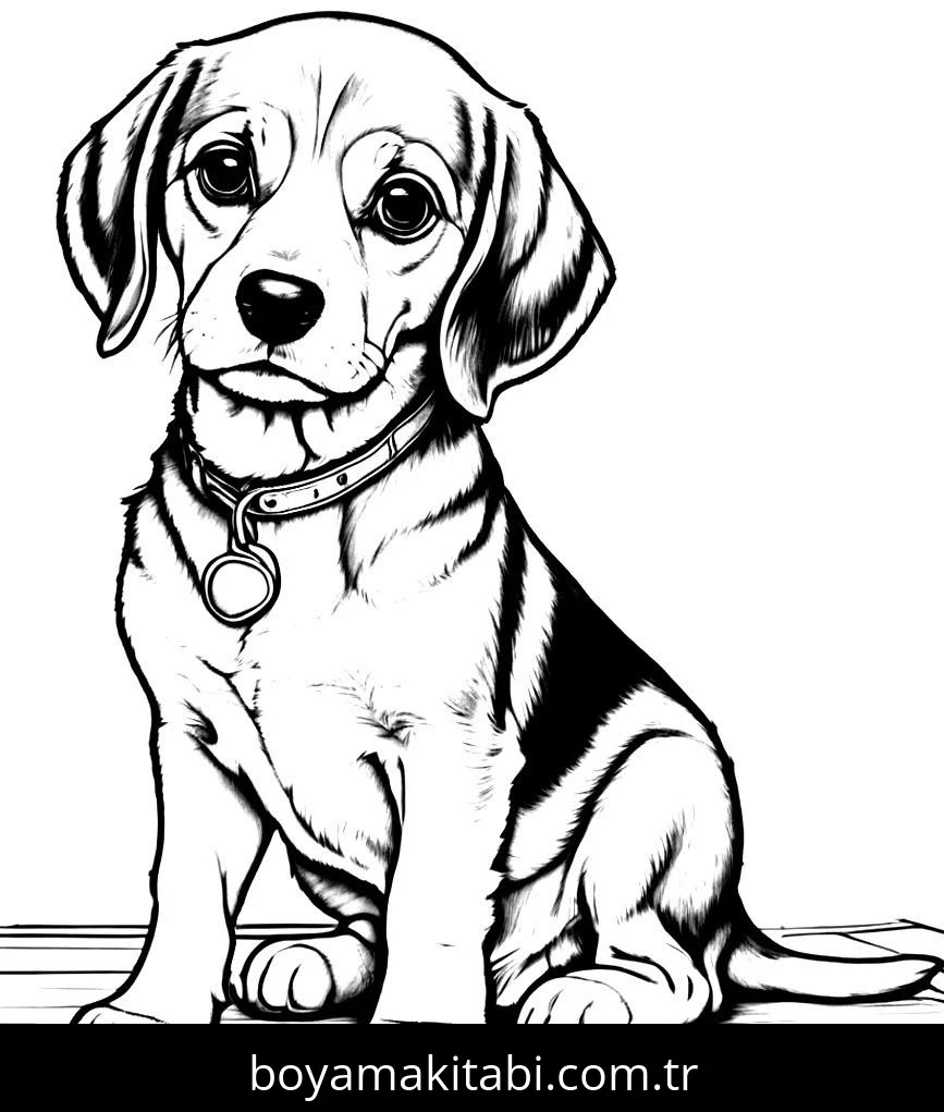 Köpek boyama sayfası #671 – renk bilgisini öğretir, günlük etkinlik önerisi